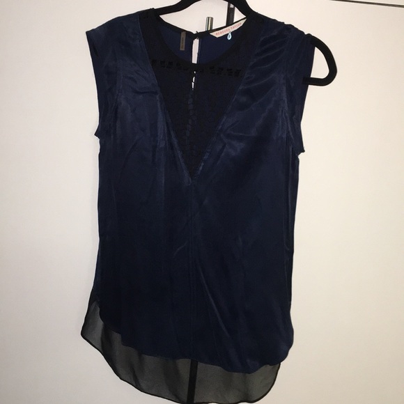 Rebecca Taylor silk lace V top! - Picture 1 of 5